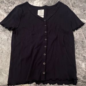 Gap - navy henley tee - w/ buttons